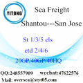 Shantou Port Seefracht Versand nach San Jose